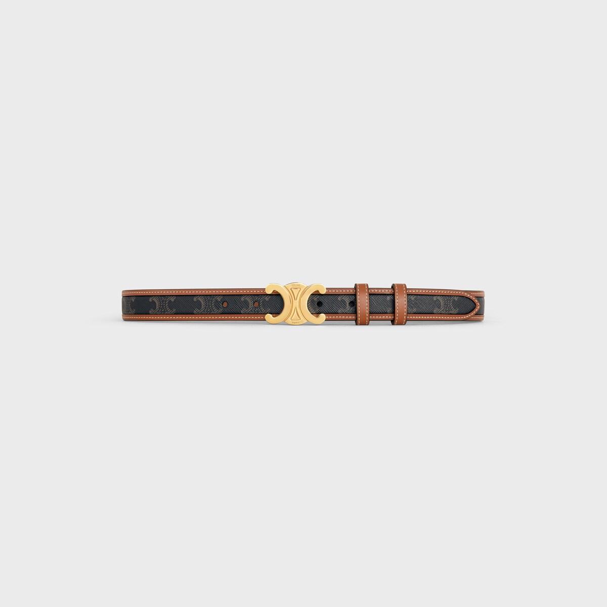 Medium Triomphe Belt in Triomphe Canvas and Calfskin - Image 2